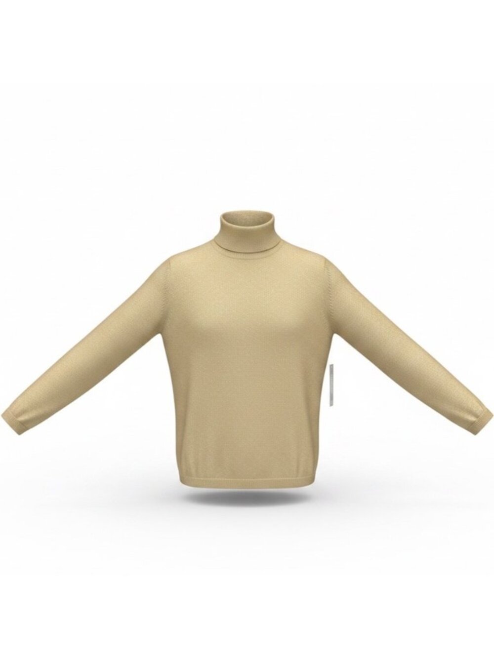Chicos Womens Gold Metallic Knit Mock Neck Sweater Long Sleeve Classic Fit Sz 2